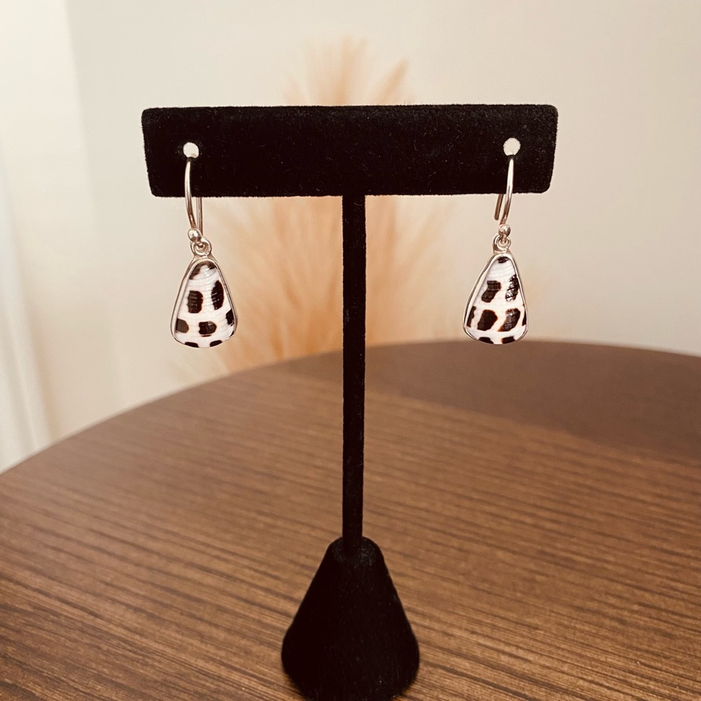 Chic Leopard Print 925 Sterling Drop Earrings